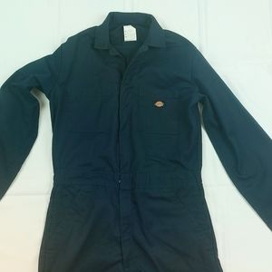 Dickies Coveralls Mens Blue Long Sleeve Elastic Waist Jumpsuit